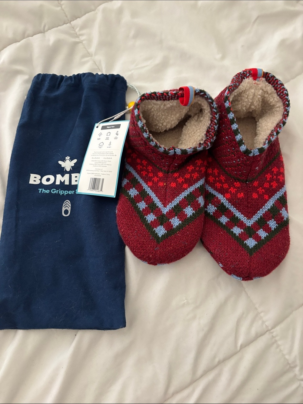 Bomba sherpa lining gripper slippers brand new in bag medium 9-11